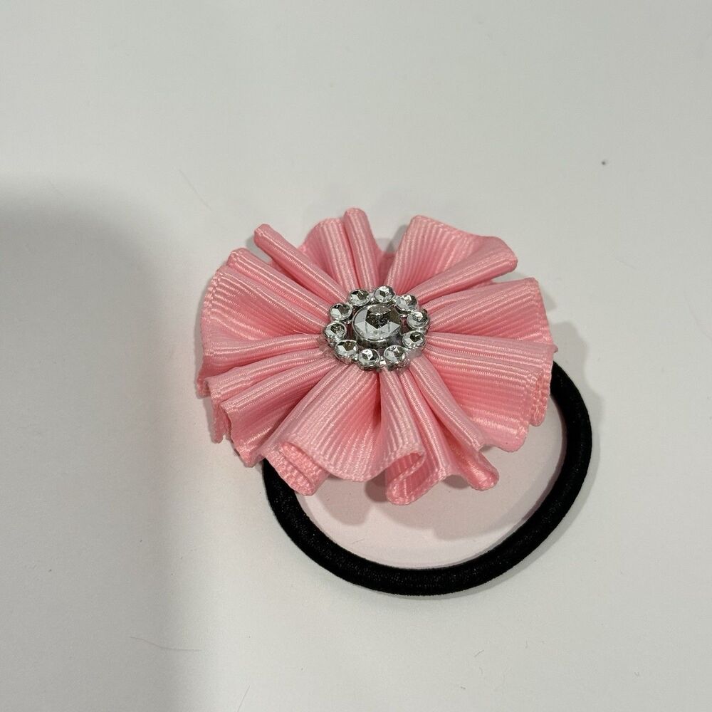 Hair Bow Set 2 Ponytail For Girls Pink 2 Inch New - Picture 11 of 12